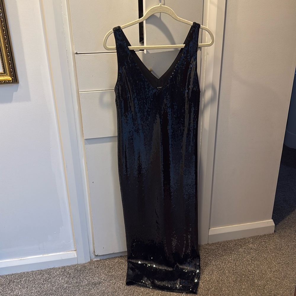 NWT black sequin slip dress Sophie Rue Anthropologie size S